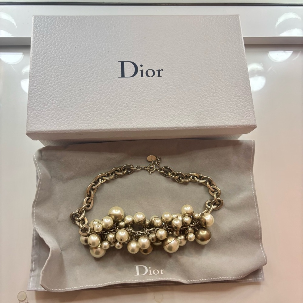 Dior Gold Pearl Necklace